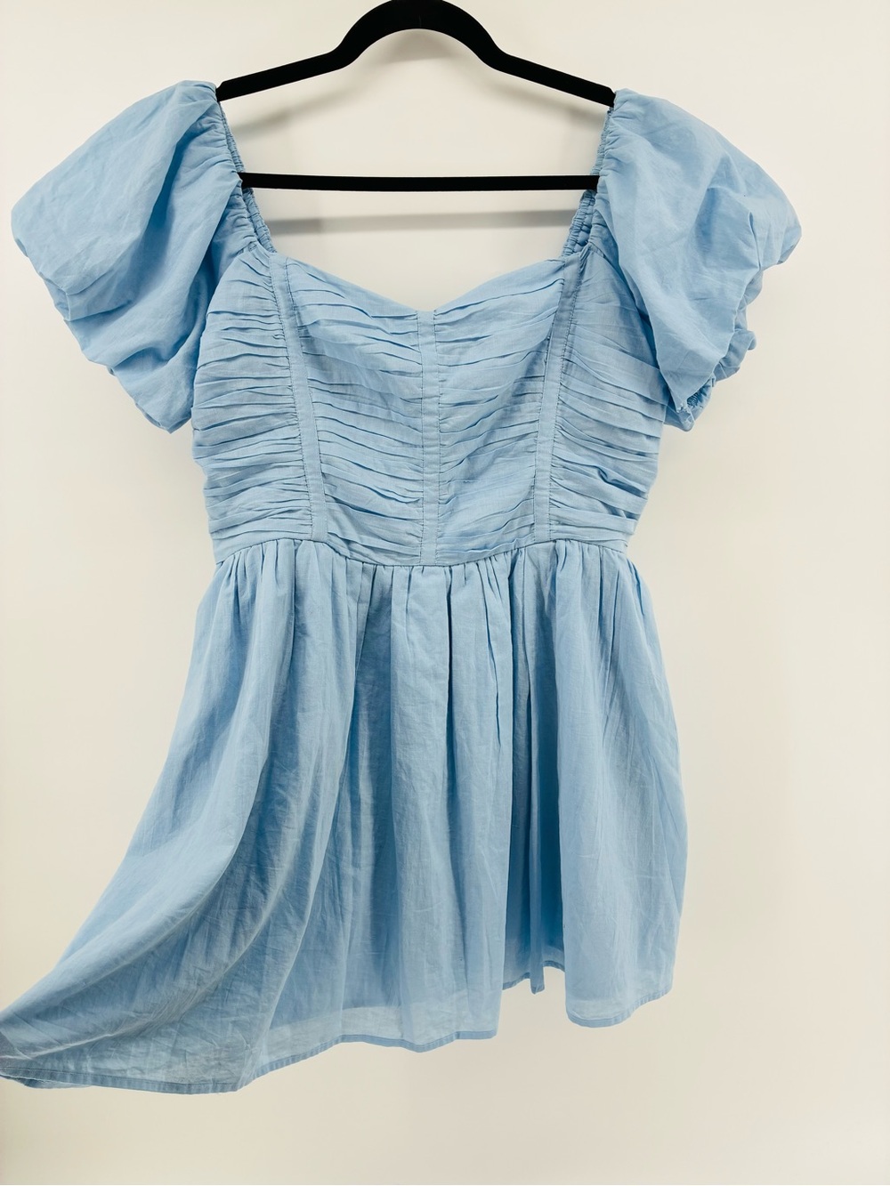 Hollister Light Blue Puff Sleeve Mini ROMPER